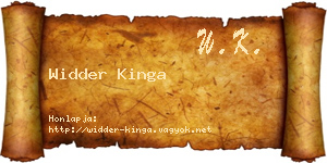 Widder Kinga névjegykártya